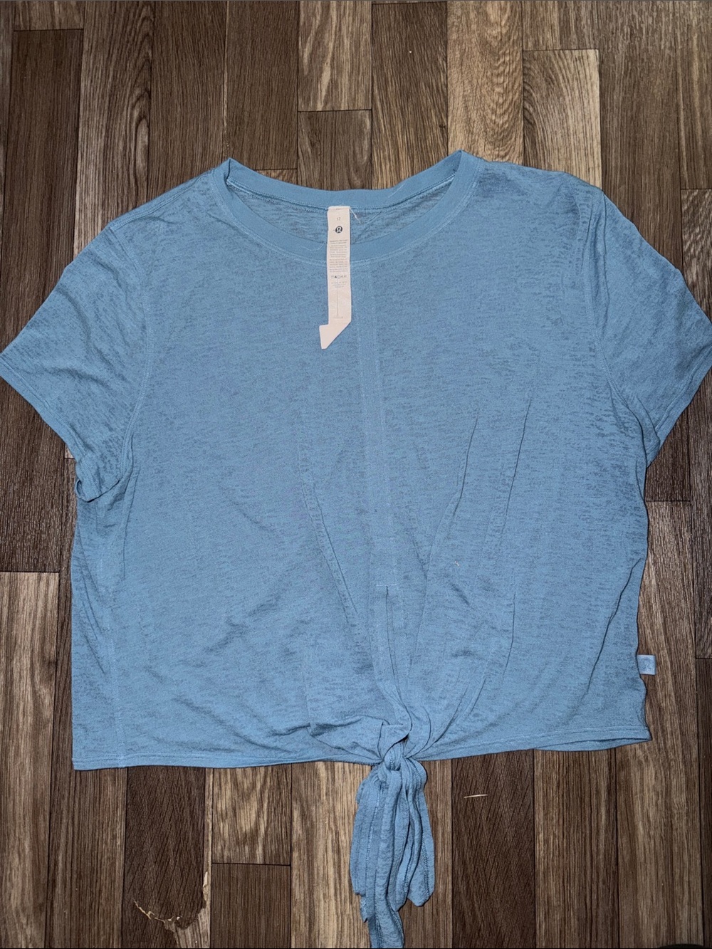 lululemon athletica Light Blue Tie-Front Crop Top